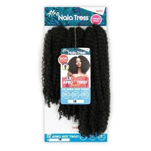 Janet Connection Crochet Braids Nala Tress 3X Afro Hot Twist (14”16”16