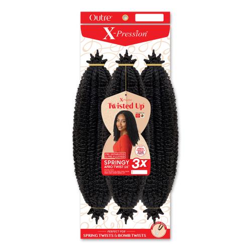 Outre Synthetic Hair Crochet Braids X-Pression Twisted Up 3X Springy Afro Twist 16"