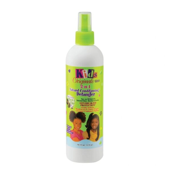 Originals by Africa's Best Kids 2-n-1 Natural Conditioning Detangler, 12oz Bottle, Formulated with Extra Virgin Olive Oil, For Natural, Texturized, or Relaxed Hair