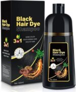 BTL Black Hair Dye Shampoo 3 in 1 for Gray Hair, Herbal Ingredients Shampoo Black Hair Dye for Women Men, Grey Coverage Shampoo 500ml - Image 2