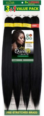 Queen B 3 + 1 Free Value Pack Braiding Hair 30 INCH
