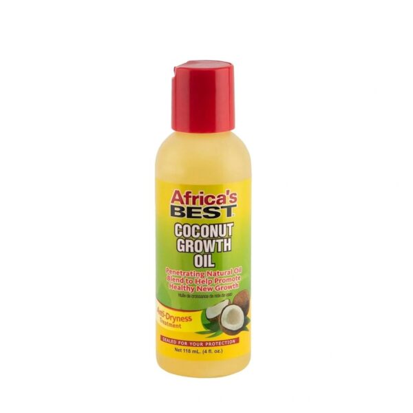 Africa's Best - Coconut Growth Oil, Enriched With Natural Vitamins & Essential Fatty Acids, Daily moisturizer or Hot Oil Treatment, Nourishes Your Scalp and Hair, 4oz Bottle