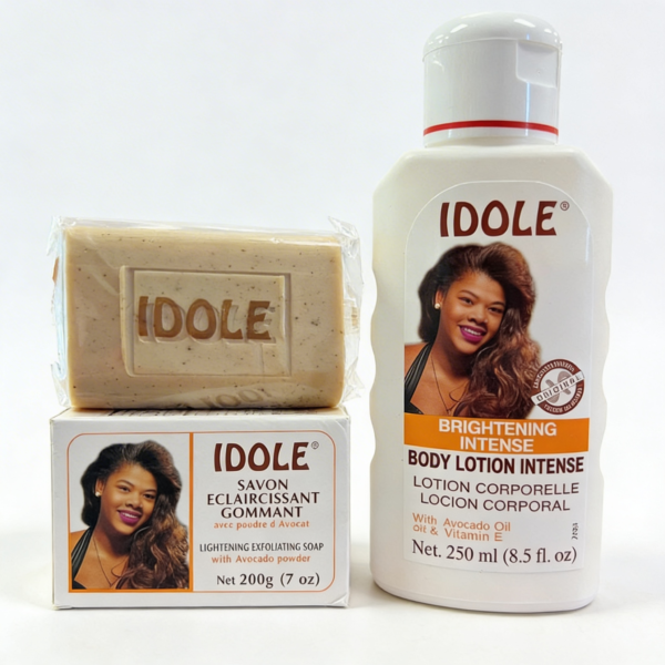 2 PIECES IDOLE SET 1 BAR SOAP 200G (7 OZ) 1 BODY LOTION 250ML (8.5 FL OZ.)