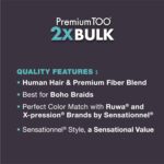 ensationnel PremToo bulk weaving – 2x deep human hair blend for boho, knotless box or curly loose wave styles - Image 4