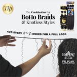 Sensationnel Empire Bulk Braiding – Deep Human Hair Braids for Knotless Boho Box or Curly Loose Wave Styles - 1 pack (18 inch) - Image 4