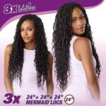 Sensationnel Lulutress crochet braiding hair - 3x mermaid locs 24 inch pre made diy all kanekalon synthetic locs twists (1 pack, T1B/RED) - Image 4