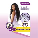 Sensationnel Lulutress crochet braiding hair - 3x mermaid locs 24 inch pre made diy all kanekalon synthetic locs twists (1 pack, T1B/RED) - Image 7