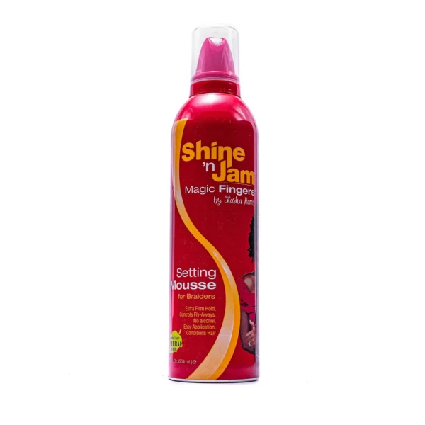 Shine ‘n Jam® Magic Fingers® Unisex Setting Mousse 12 fl.oz., Moisturizing/ Shine n Jam Magic Fingers For Braiders Finish Sheen 11.5 Ounce
