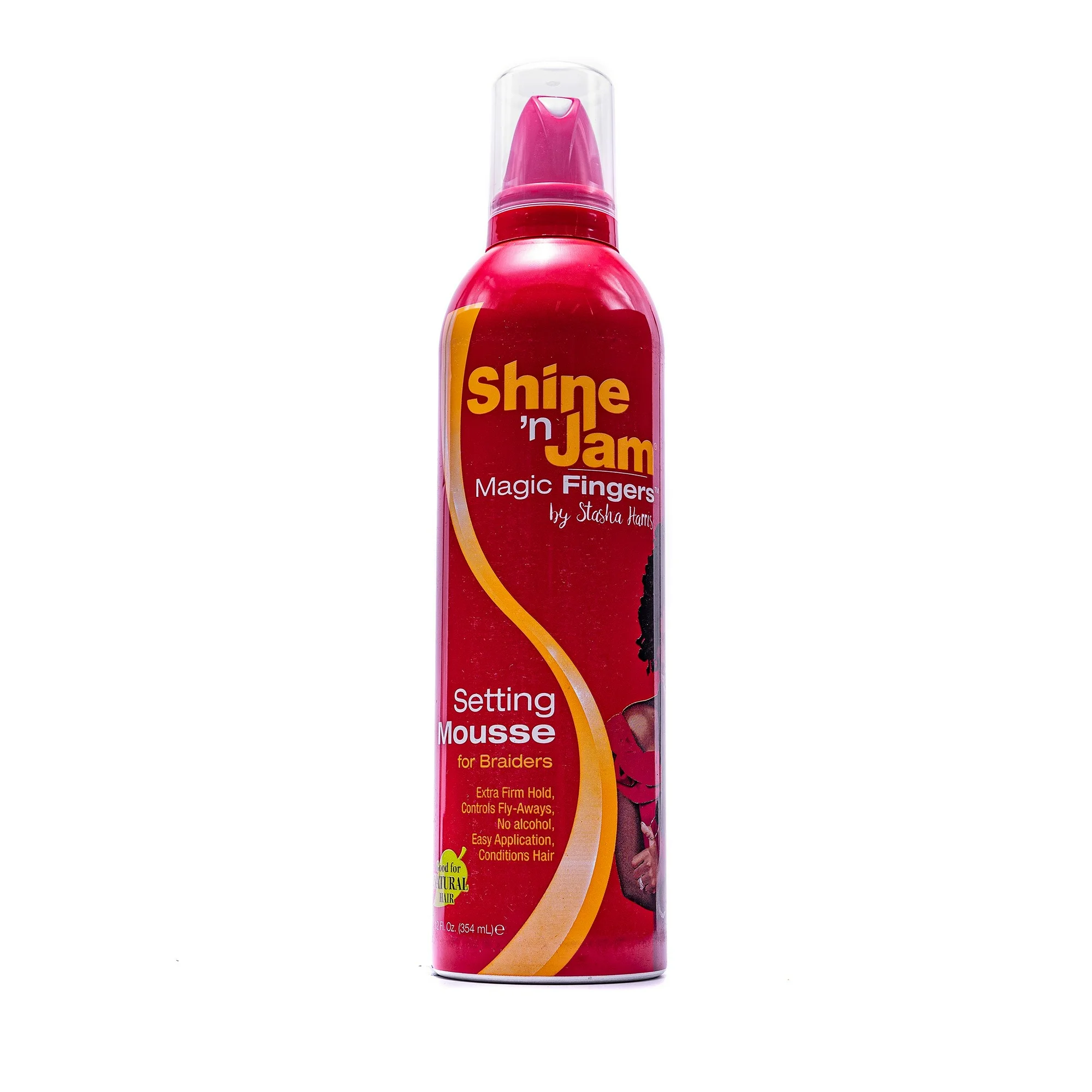 SHIN JAM MOUSE2 Shine ‘n Jam® Magic Fingers® Unisex Setting Mousse 12 fl.oz., Moisturizing/ Shine n Jam Magic Fingers For Braiders Finish Sheen 11.5 Ounce - Image 1