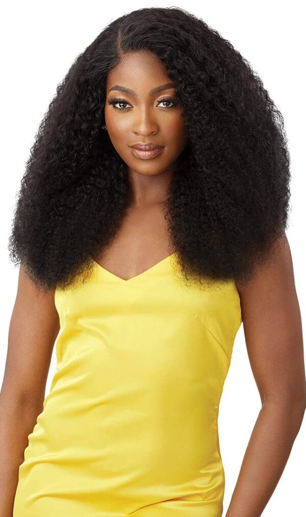 Outre MyTresses GOLD LABEL Unprocessed Human Bundle Hair-SPLASH CORK & 4x4 HD Lace Closure (14" 16" 18", Natural Black)