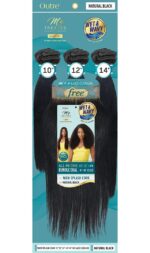 Outre MyTresses GOLD LABEL Unprocessed Human Bundle Hair-SPLASH CORK & 4x4 HD Lace Closure (14" 16" 18", Natural Black) - Image 5